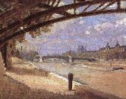 Julius Paulsen Under the Pont des Arts oil on canvas
